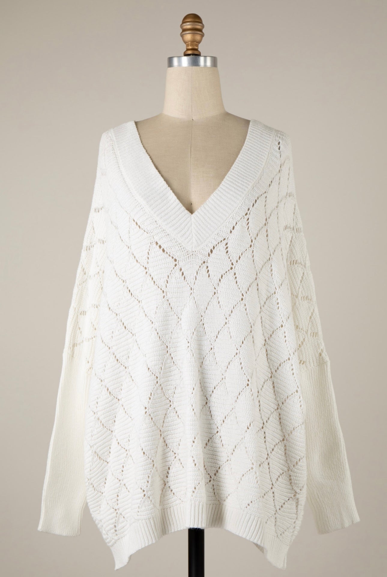 Ivory Patterned Sweater