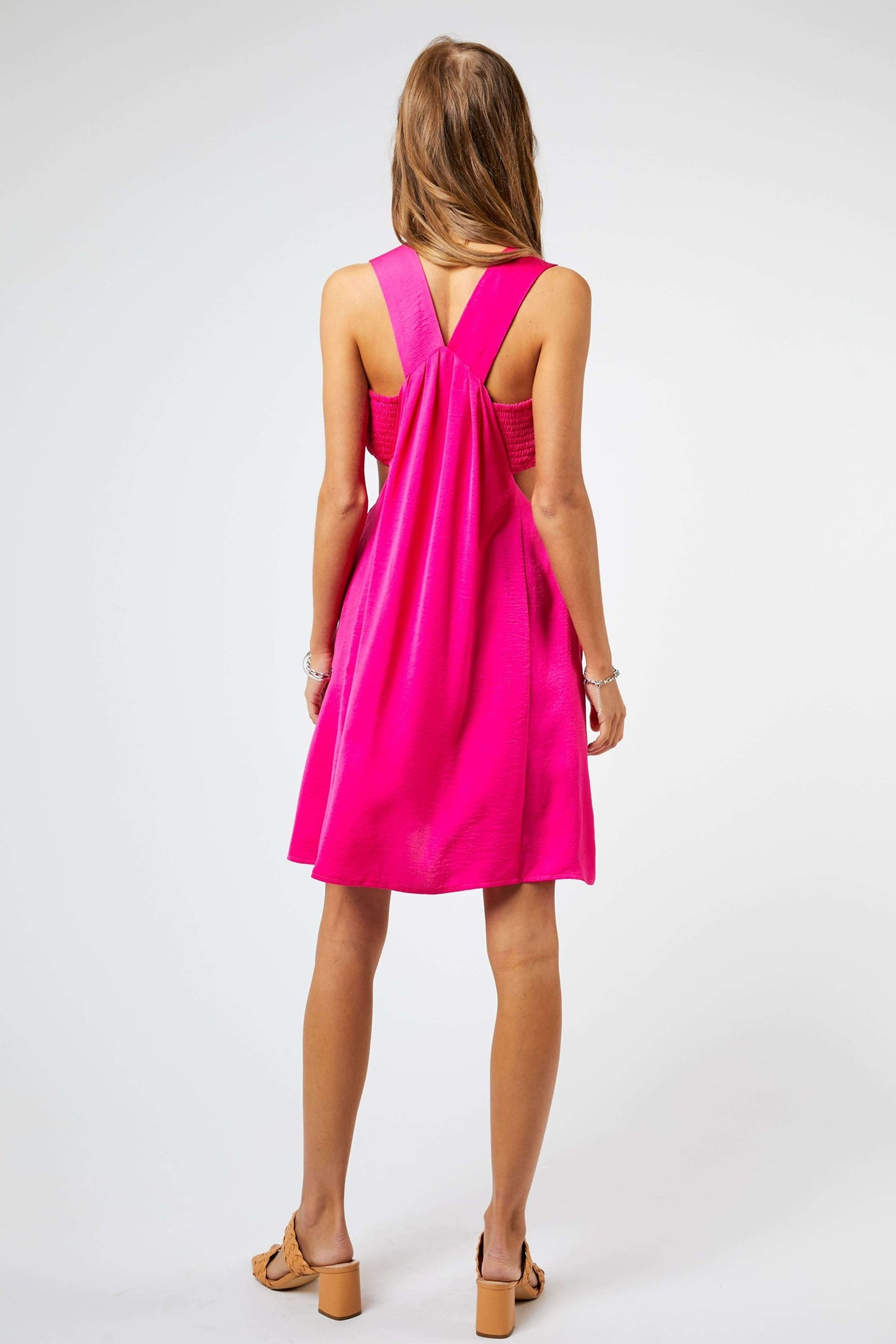 Neon Pink Bandeau Mini Dress
